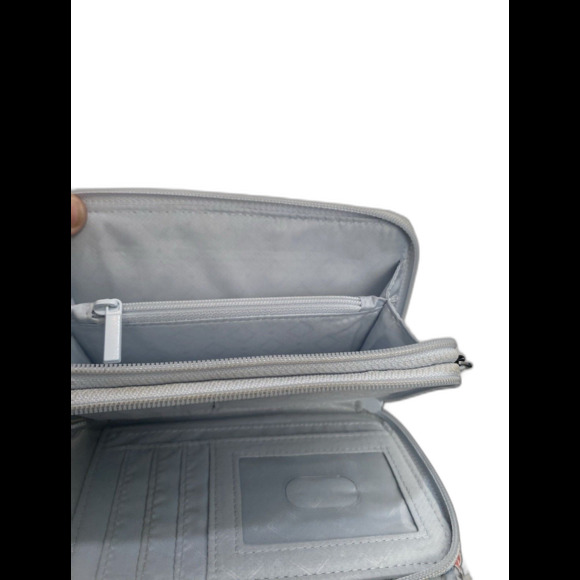 Multicolor Blue and Pink Floral White Background Vera Bradley Wristlet Wallet - Picture 4 of 5